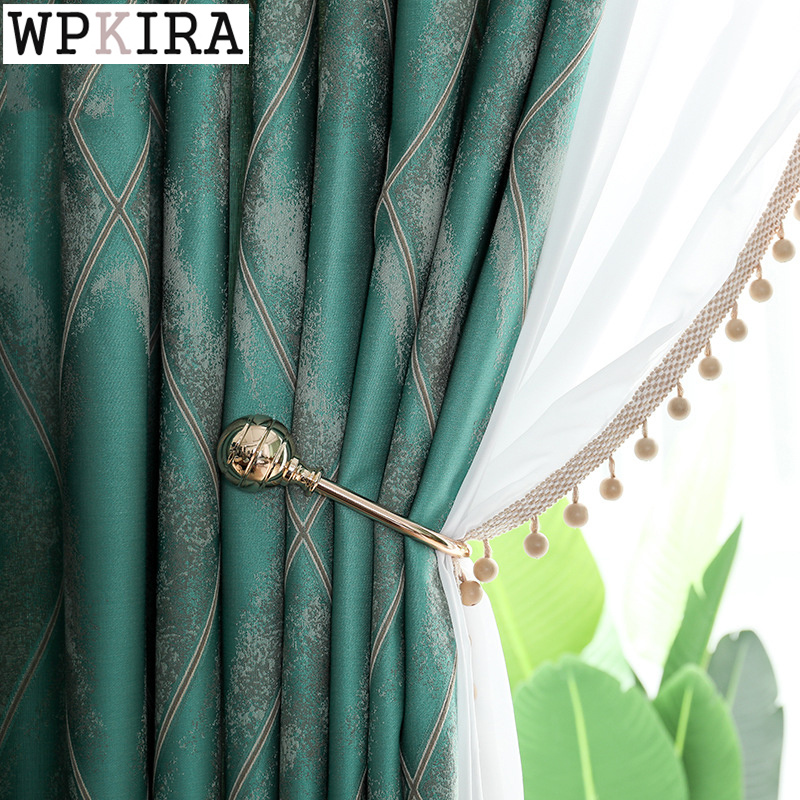 Modern Luxury Curtain for Living Room Green Geometric Blackout Curtain for Bedroom Drape French Window Blinds S454#40, White tulle
Modern Luxury Curtain for Living Room Green Geometric Blackout Curtain for Bedroom Drape French Window Blinds S454#40, White tulle