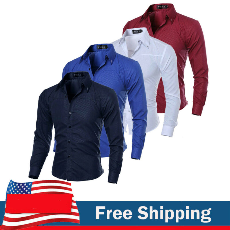 2020 Fashion Men Luxury Casual Formal Shirt Wedding Party Decent Long Sleeve Slim Fit Tops Business Office Work Outwear Shirts, Black
2020 Fashion Men Luxury Casual Formal Shirt Wedding Party Decent Long Sleeve Slim Fit Tops Business Office Work Outwear Shirts, Black