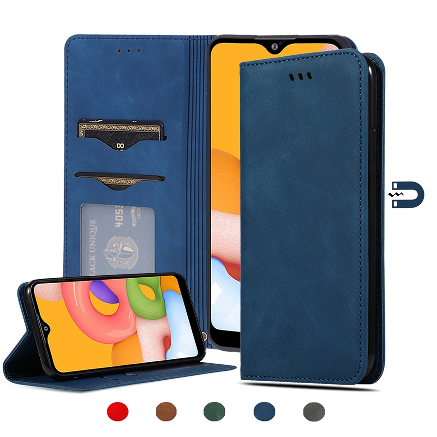 

Premium PU leather wallet Case with Kickstand and Flip Cover for Samsung Galaxy A10 A10S A10E A20 A20S A20E A30 A40 A50 A60 A70 M10 M20 M30, Blue
