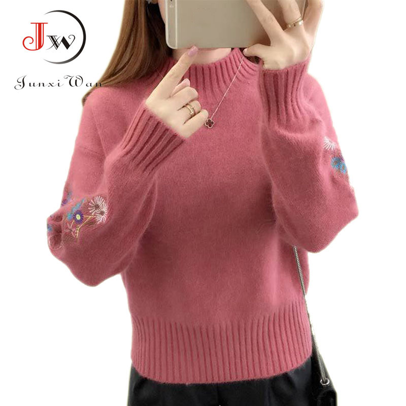 Autumn Winter Women Sweaters and Pullovers Long Sleeve Casual Embroidery Turtleneck Sweater Slim knitted jumpers pull femme, Blue
Autumn Winter Women Sweaters and Pullovers Long Sleeve Casual Embroidery Turtleneck Sweater Slim knitted jumpers pull femme, Blue