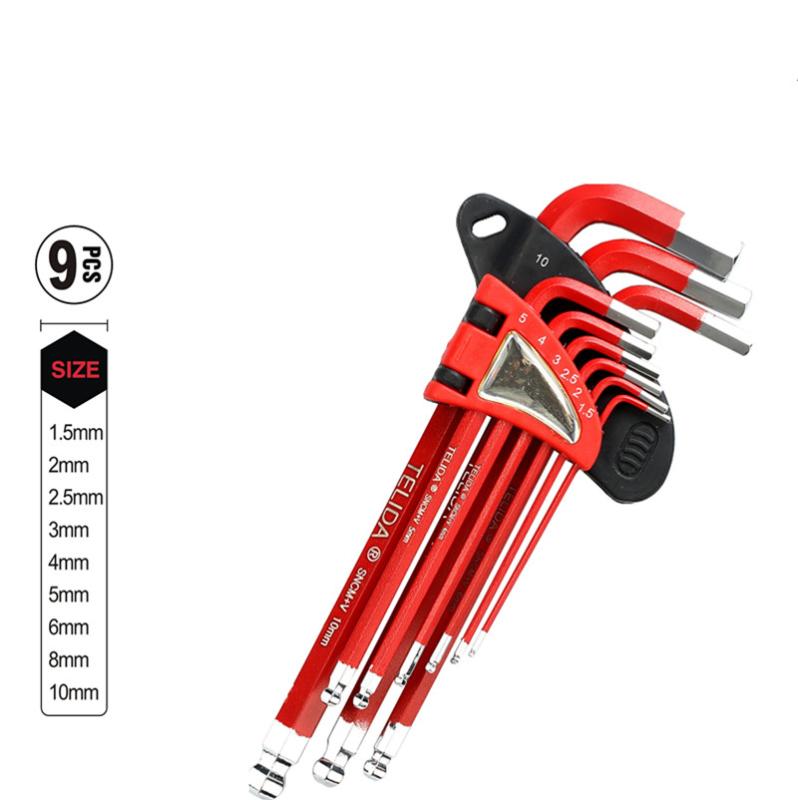 HS Tools 9PC Universal Hex Key Wrench Set Long Arm/Short Arm Metric Ball End Key Set Allen Wrench
HS Tools 9PC Universal Hex Key Wrench Set Long Arm/Short Arm Metric Ball End Key Set Allen Wrench