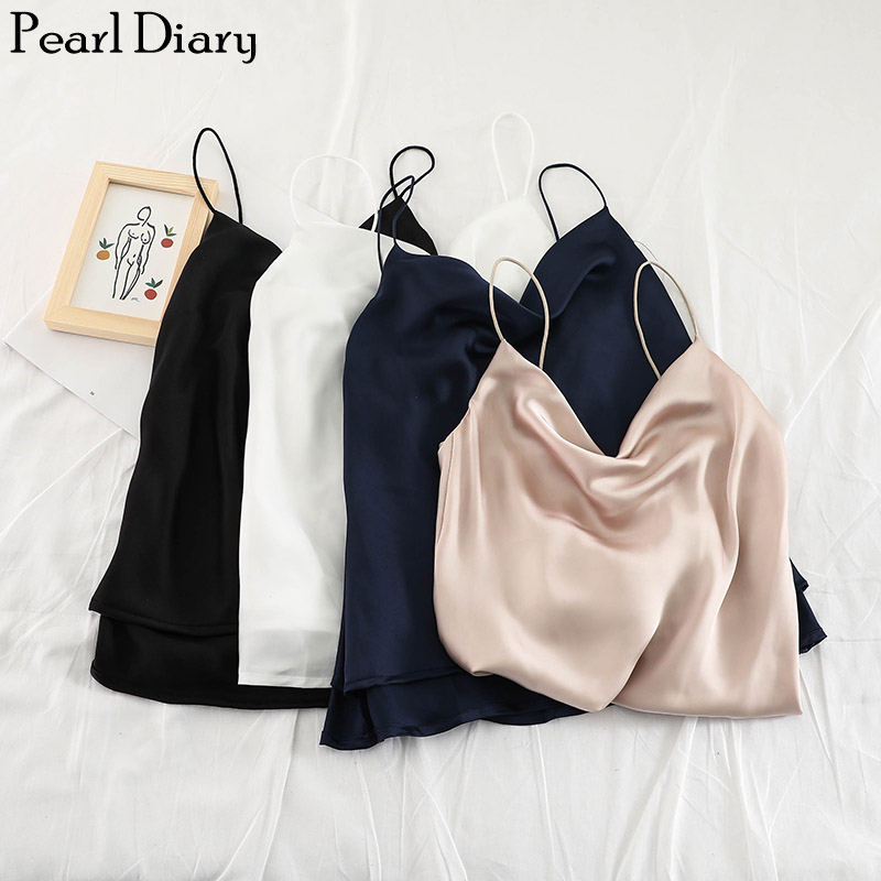 Pearl Diary Women Silk Satin Spaghetti Cami Top Office Lady Drapey Cowl Neck Smooth Satin Solid Camisole Elegant Fashion Camis, Black
Pearl Diary Women Silk Satin Spaghetti Cami Top Office Lady Drapey Cowl Neck Smooth Satin Solid Camisole Elegant Fashion Camis, Black