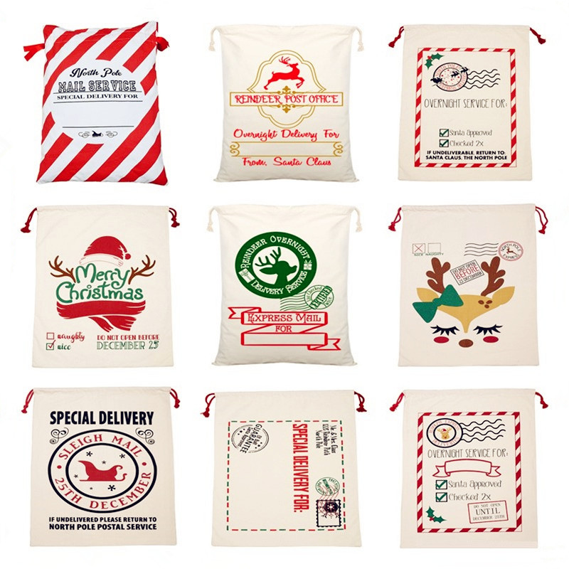 38 Styles 50pcs/lot Santa Sacks Christmas Santa Bag Drawstring Canvas Sack Vintage Christmas Stocking Gift Bag Decoration
38 Styles 50pcs/lot Santa Sacks Christmas Santa Bag Drawstring Canvas Sack Vintage Christmas Stocking Gift Bag Decoration