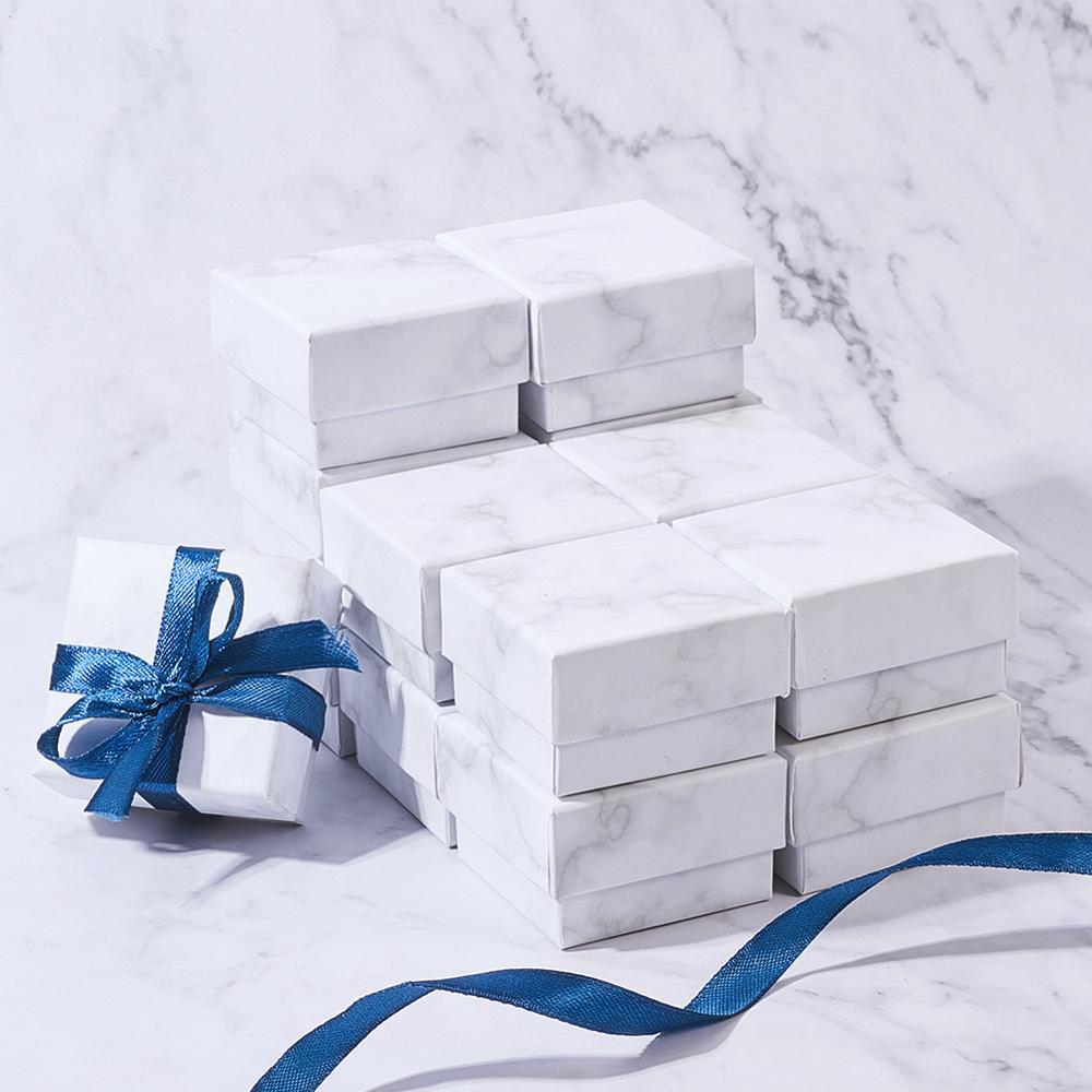 Rectangle/Square Marble Paper Cardboard Jewelry Gifts Box For Necklace Bracelet Rings Carton Packaging Storage Display Box MX200810