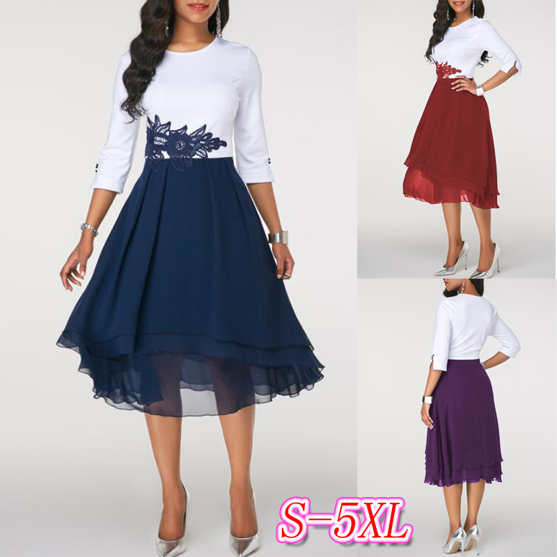 A-line Chiffon Dress Women Spring Autumn Three Quarter Sleeve Empire Boho Lace Dress Party Night Princess Slim Female Vestidos, Blue
A-line Chiffon Dress Women Spring Autumn Three Quarter Sleeve Empire Boho Lace Dress Party Night Princess Slim Female Vestidos, Blue