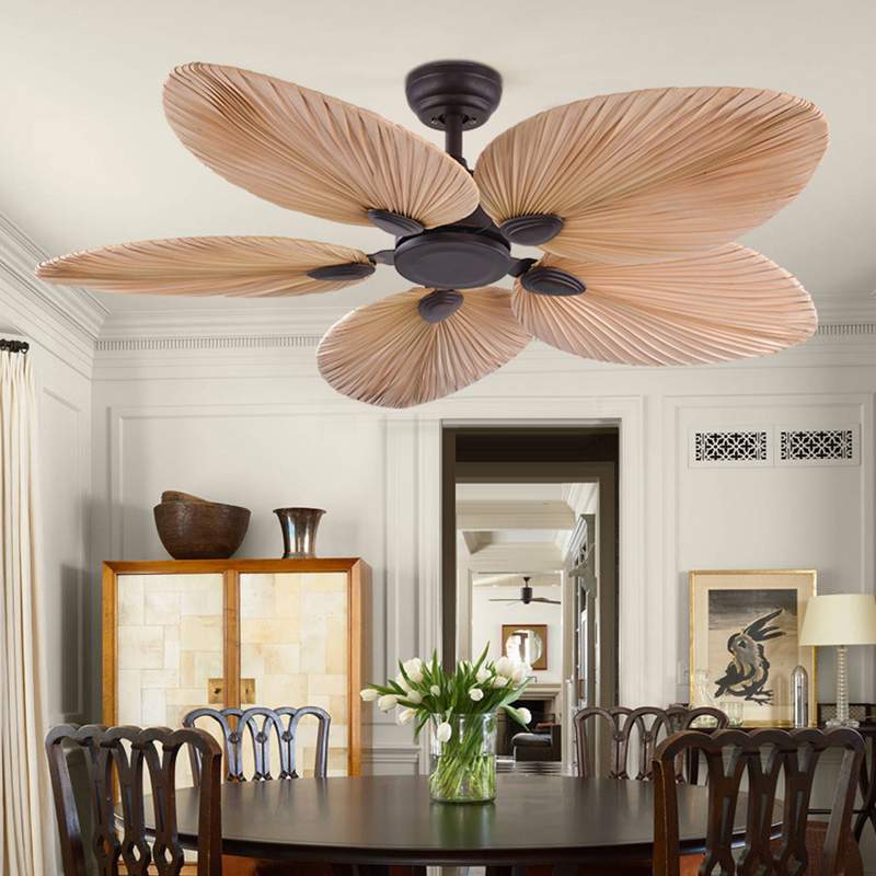 High Quality Ceiling Fans Palm Leaf Fan Blades 220V Remote Control Ceiling Fan Living Room Decoration with No Light
High Quality Ceiling Fans Palm Leaf Fan Blades 220V Remote Control Ceiling Fan Living Room Decoration with No Light
