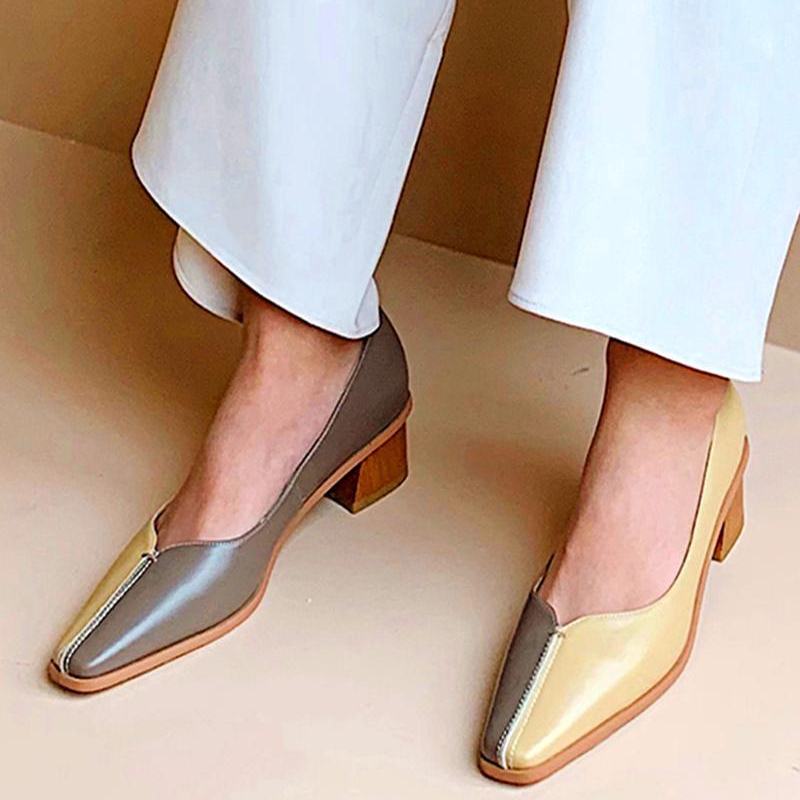 Women Shoes Low Heel Shallow Mixed Color Square Heel 3.5cm Shoes Casual Soft Comfortable Ladies Office Business, White
Women Shoes Low Heel Shallow Mixed Color Square Heel 3.5cm Shoes Casual Soft Comfortable Ladies Office Business, White