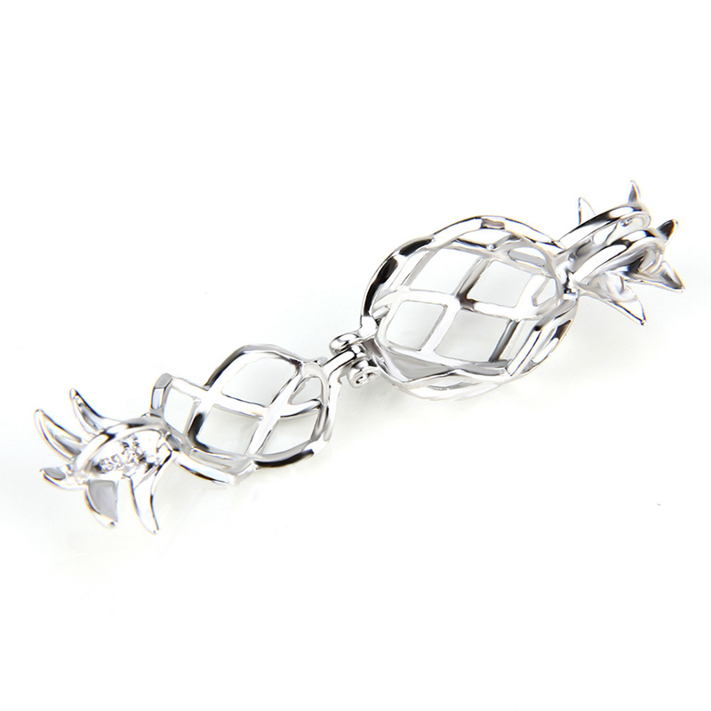 3pcs 925 Silver Pendant for Women Jewelry Charms Popular Fruit Hollowed Pineapple Cage Pendant Pearl Locket Y200903