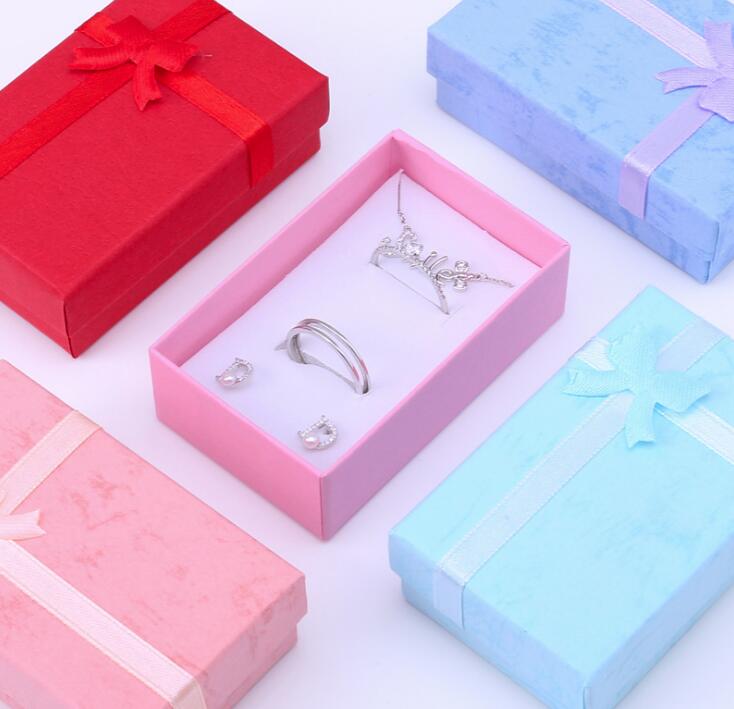 Cloud paper box 5*8 double ring ear ring jewelry box heaven and earth cover necklace packing box WY1568