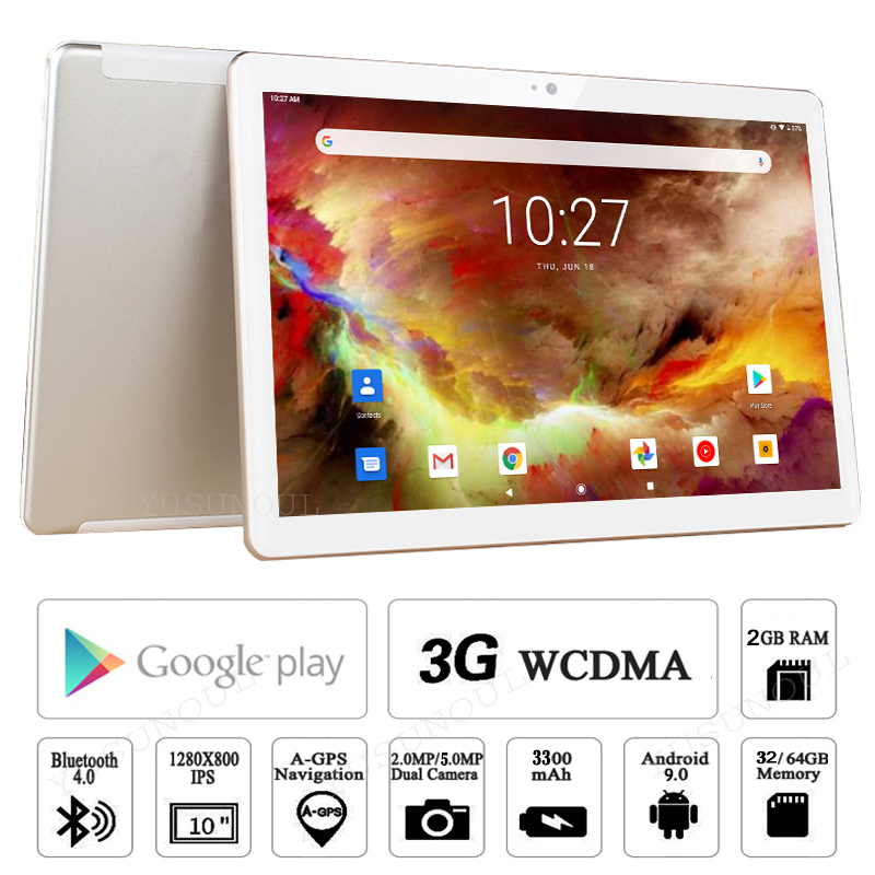 Google Play 3G Phone Call Tablet Pc 10 inch Android 9.0 Tablet WiFi Bluetooth GPS IPS 2.5D Tempered Glass+64G SD Card Free Gifts, Black
Google Play 3G Phone Call Tablet Pc 10 inch Android 9.0 Tablet WiFi Bluetooth GPS IPS 2.5D Tempered Glass+64G SD Card Free Gifts, Black