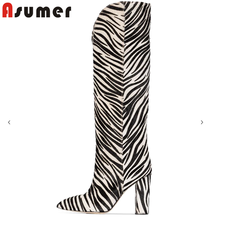 ASUMER 2020 new arrival knee high boots women Zebra pattern fashion high heels party prom shoes autumn winter long boots woman, White
ASUMER 2020 new arrival knee high boots women Zebra pattern fashion high heels party prom shoes autumn winter long boots woman, White