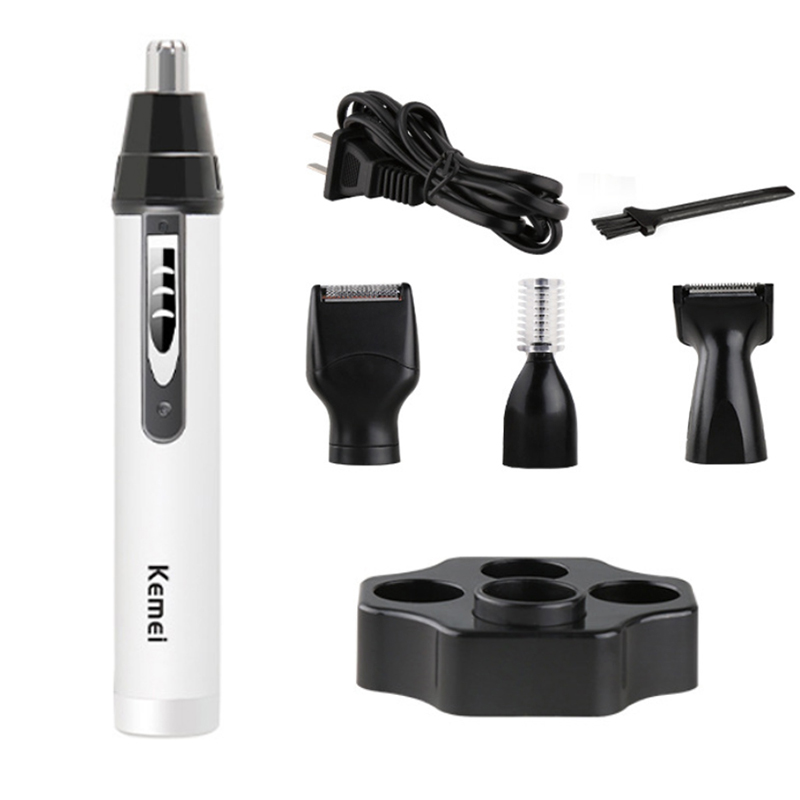 Electric Nose & Ear Trimmers Kemei KM6650 Hair Trimmer 4in1 Men Shaver Rechargeable Removal Eyebrow Trimer Warmer 3