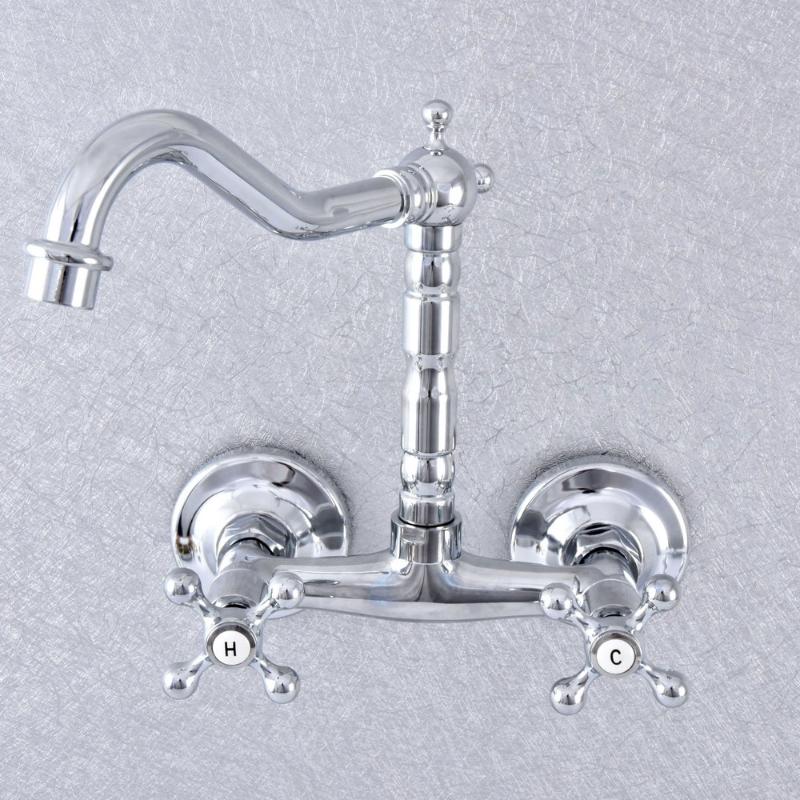 Polished Chrome Bathroom Faucet Wall Mounted Basin Faucet 360 Degree Swivel Spout Double Handle Cold Hot Water Mixer Tap Lsf784
Polished Chrome Bathroom Faucet Wall Mounted Basin Faucet 360 Degree Swivel Spout Double Handle Cold Hot Water Mixer Tap Lsf784