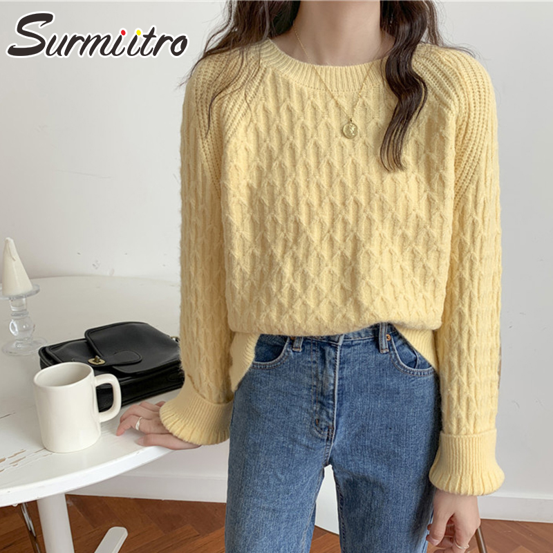 SURMIITRO Korean Style Autumn Winter Sweater Women 2020 Green Blue Yellow Ladies Long Sleeve Jumper Pullover Female Knitwear
SURMIITRO Korean Style Autumn Winter Sweater Women 2020 Green Blue Yellow Ladies Long Sleeve Jumper Pullover Female Knitwear