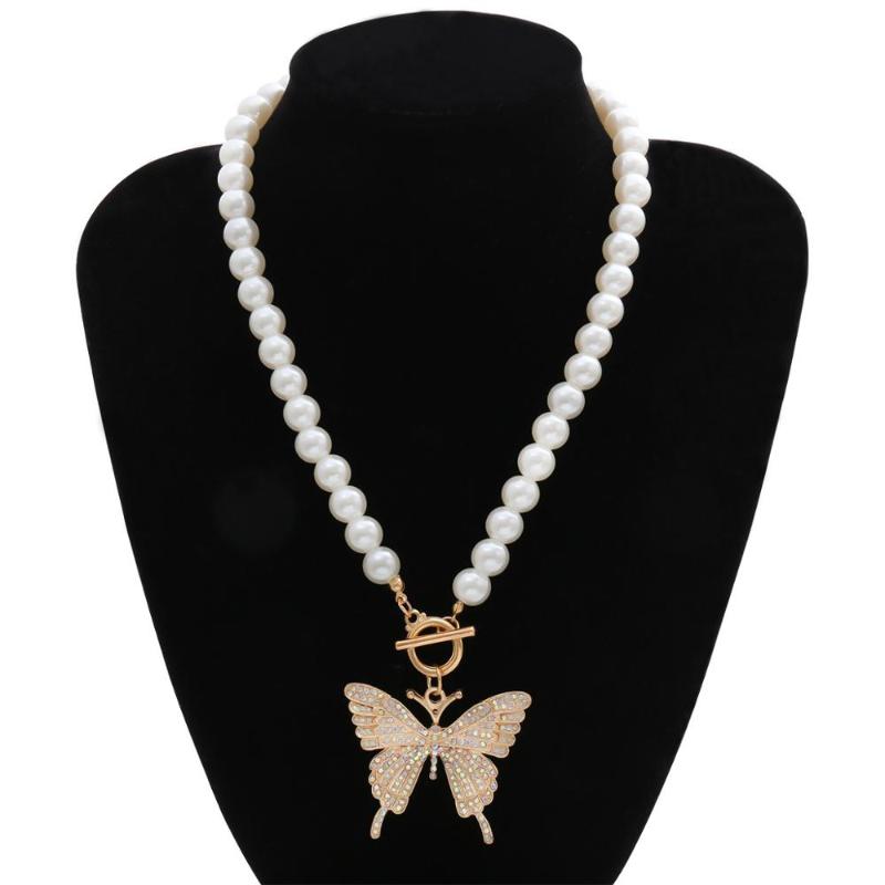 Bling Crystal AB Butterfly Pendant Necklaces for Women Hiphop Rock Fashion Simulated Pearl Lasso Chain Party Jewelry Gift
Bling Crystal AB Butterfly Pendant Necklaces for Women Hiphop Rock Fashion Simulated Pearl Lasso Chain Party Jewelry Gift