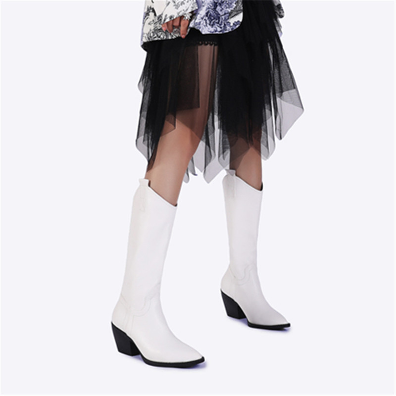Brand Designer Faux Leather Women Knee High Boots western cowboy Wedge Pointed toe Boots Woman Long Chunky High Heel Botas Mujer, Black
Brand Designer Faux Leather Women Knee High Boots western cowboy Wedge Pointed toe Boots Woman Long Chunky High Heel Botas Mujer, Black