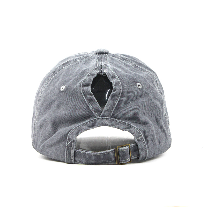 Ponytail Baseball Cap Messy Hats For Women Washed Cotton Snapback Caps Casual Summer Sun Visor Female Outdoor Sport Hat