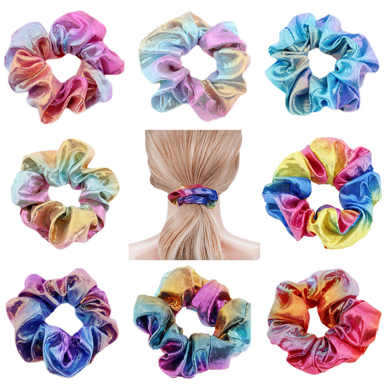 Hair Ties ring Ponytail Holder Women Shiny Elastic Laser scrunchies Girls Hairband Rope Scrunchie Headwear scrunchy Headband 
Hair Ties ring Ponytail Holder Women Shiny Elastic Laser scrunchies Girls Hairband Rope Scrunchie Headwear scrunchy Headband