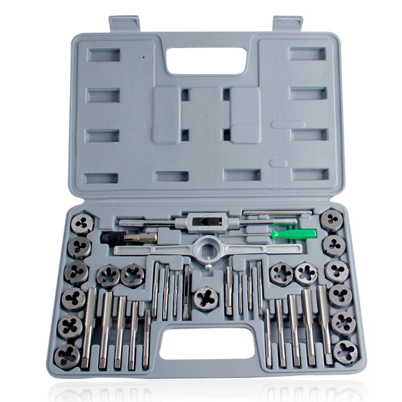Kuulee 40pcs Tap Die Set Hand Thread Plug Taps Handle Alloy Steel Inch Wrench Screw Threading Hand Tool with Case
Kuulee 40pcs Tap Die Set Hand Thread Plug Taps Handle Alloy Steel Inch Wrench Screw Threading Hand Tool with Case