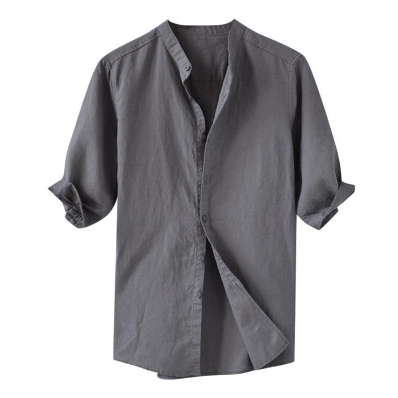 FREE OSTRICH Cotton Linen Men's Casual Shirt Stand Collar Breathable Summer Clothes Short-sleeved Solid Color Shirt, Wh
FREE OSTRICH Cotton Linen Men's Casual Shirt Stand Collar Breathable Summer Clothes Short-sleeved Solid Color Shirt, Wh