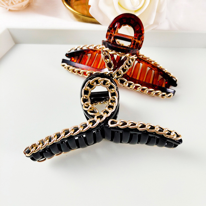 Korean New Big Claw Clip for Women Black Gold Plastic Hair Claw Large Hair Clamps Clip Crab for Accessories
Korean New Big Claw Clip for Women Black Gold Plastic Hair Claw Large Hair Clamps Clip Crab for Accessories