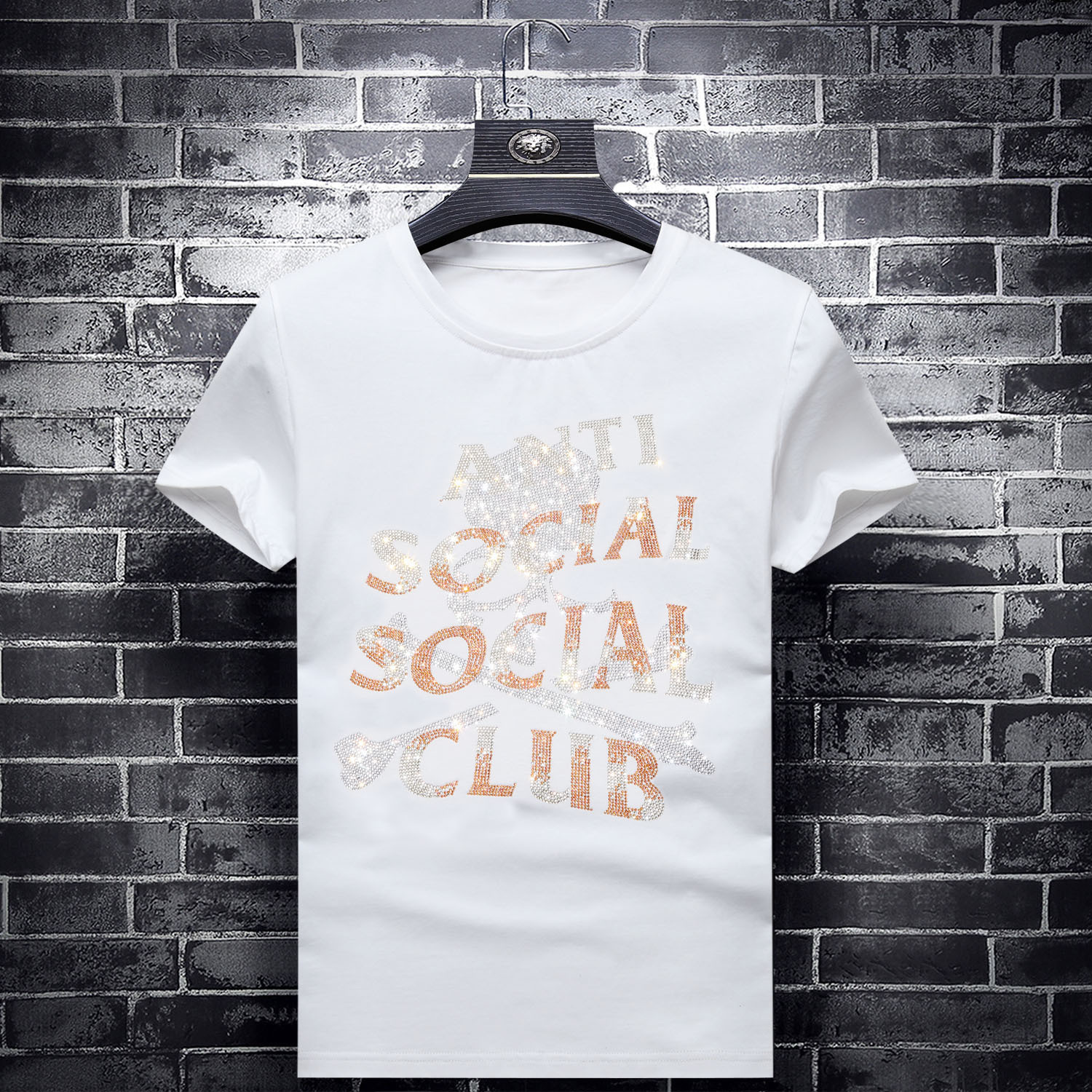 European goods 2019 summer fashion brand fashion slim men's hot diamond short-sleeved T-shirt Men's Youth T-shirt large size clothes, White
European goods 2019 summer fashion brand fashion slim men's hot diamond short-sleeved T-shirt Men's Youth T-shirt large size clothes, White