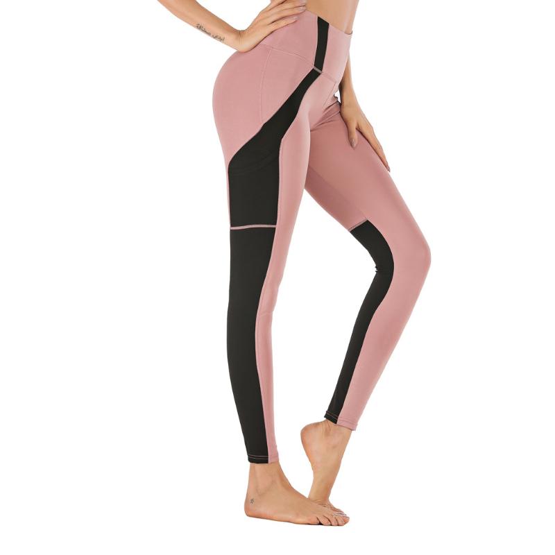 Workout Gym Tight High Waist Sports Pants Women Anti-sweat Soft Fitness Yoga Leggings Pants Running Pocket #20