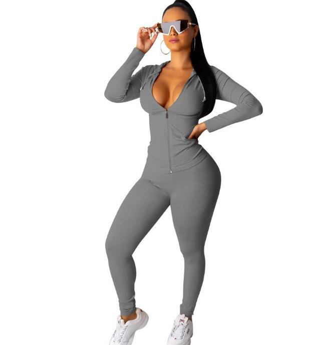 2020 New Autumn Long Sleeve Sportswear Two Piece Set Women 11 Color Zipper Hooded Running Jogging Suit Yoga Set Casual Tracksuit, Black
2020 New Autumn Long Sleeve Sportswear Two Piece Set Women 11 Color Zipper Hooded Running Jogging Suit Yoga Set Casual Tracksuit, Black