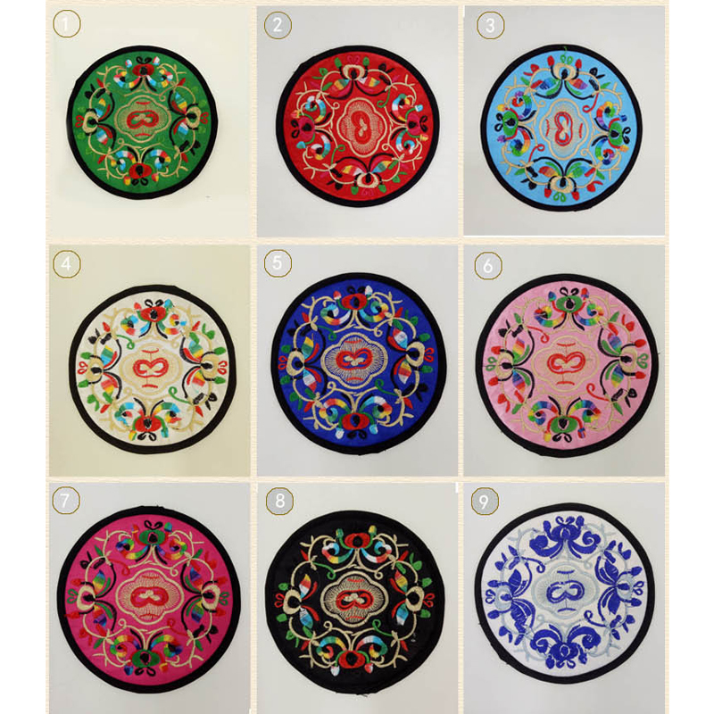Embroidery Cloth Round Coaster Table Placemats Floral Print Coffee Mug Pads Cup Heat Resistant Non Slip Table Mats Coaster Portavasos