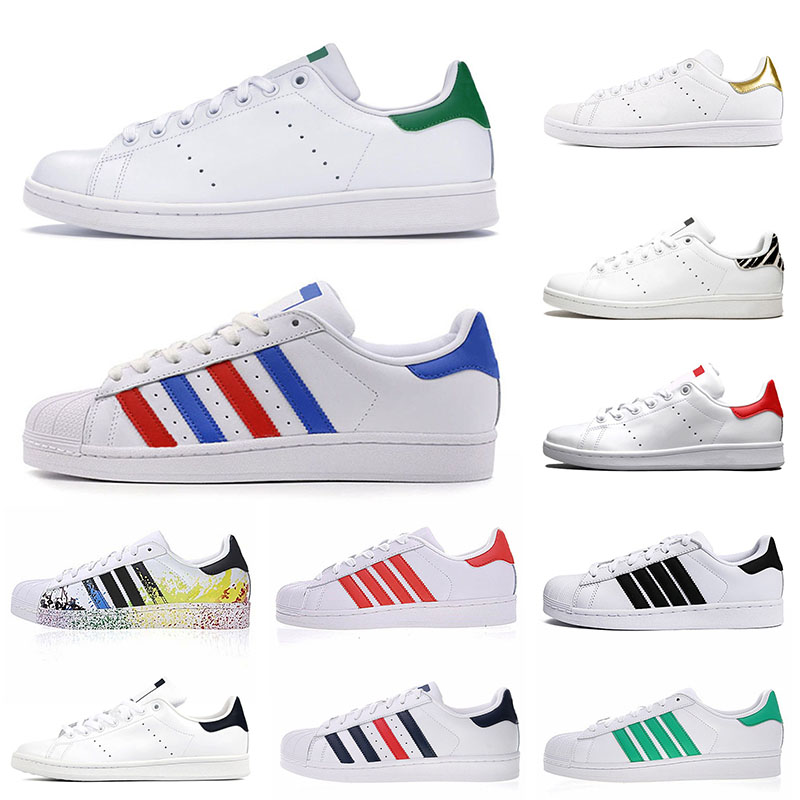 Stan Smith Des Chaussures Trainers Flat Casual Shoes Sneakers Mens Women Superstars Green Blue Red Triple White Gold Outdoor Sport Shoes, 17