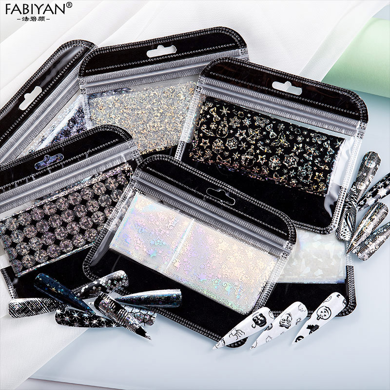 Laser Nail Art Sticker Holographic Foils Decoration Decals 20*4cm Snowflake Design Manicure Tools Christmas Halloween 10/16Pcs, 16pcs black
Laser Nail Art Sticker Holographic Foils Decoration Decals 20*4cm Snowflake Design Manicure Tools Christmas Halloween 10/16Pcs, 16pcs black