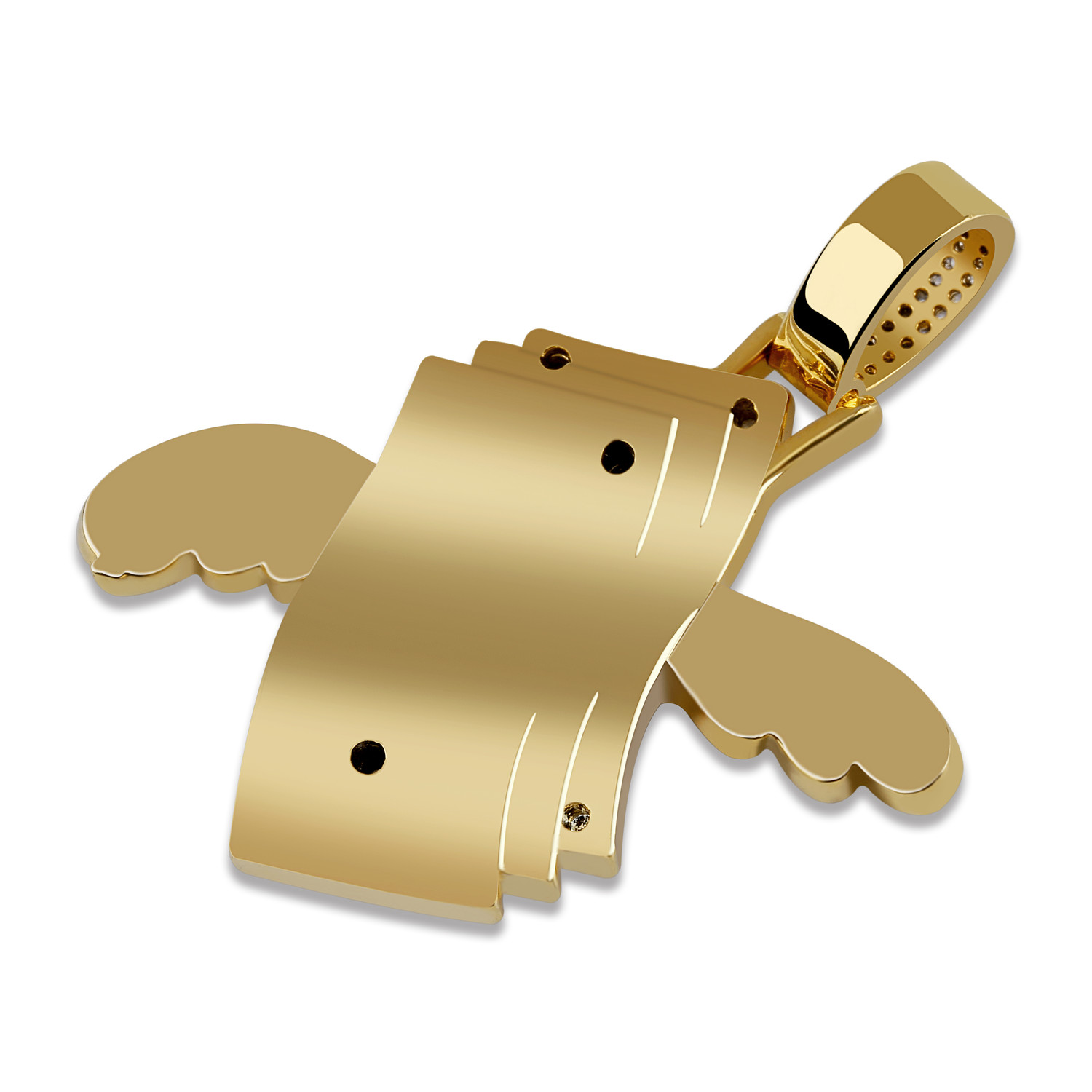 TOPGRILLZ New Iced Out Flying Cash Solid Pendant Necklace Mens Hip Hop Gold Silver Color Charm Chains Jewelry Gifts Y200810