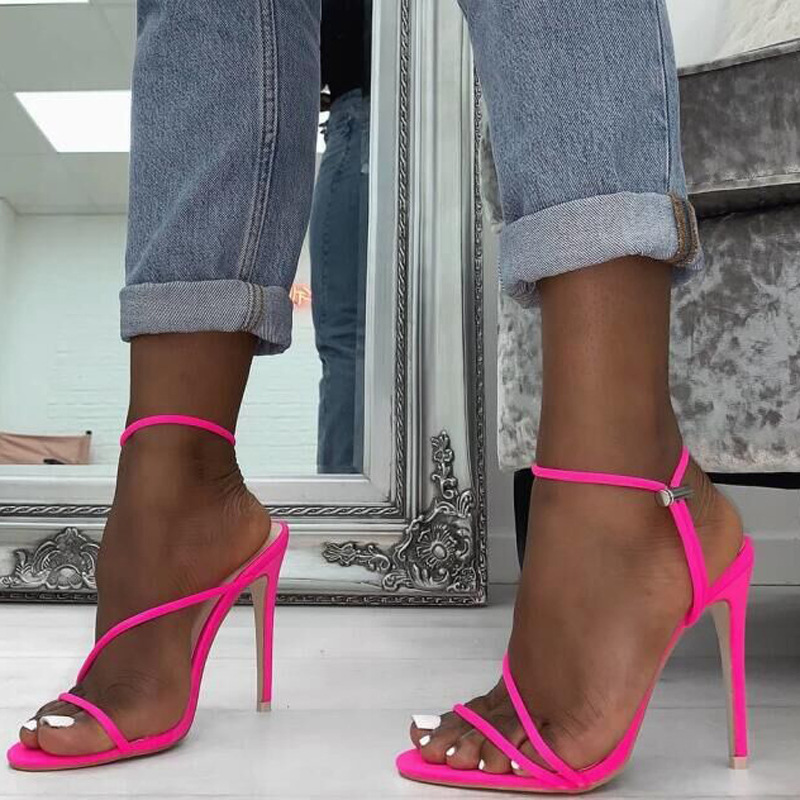 New summer fluorescent pointed stiletto sandals cross-border hot style plus fluorescent women's shoes, Black
New summer fluorescent pointed stiletto sandals cross-border hot style plus fluorescent women's shoes, Black