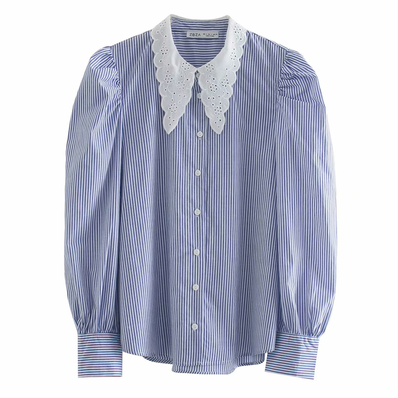 Hadara Casual Turn Down Collar Blouses Women Fashion Striped Hollow Out Shirts Women Elegant Long Sleeve Tops Female Ladies IN, Opbl9508
Hadara Casual Turn Down Collar Blouses Women Fashion Striped Hollow Out Shirts Women Elegant Long Sleeve Tops Female Ladies IN, Opbl9508