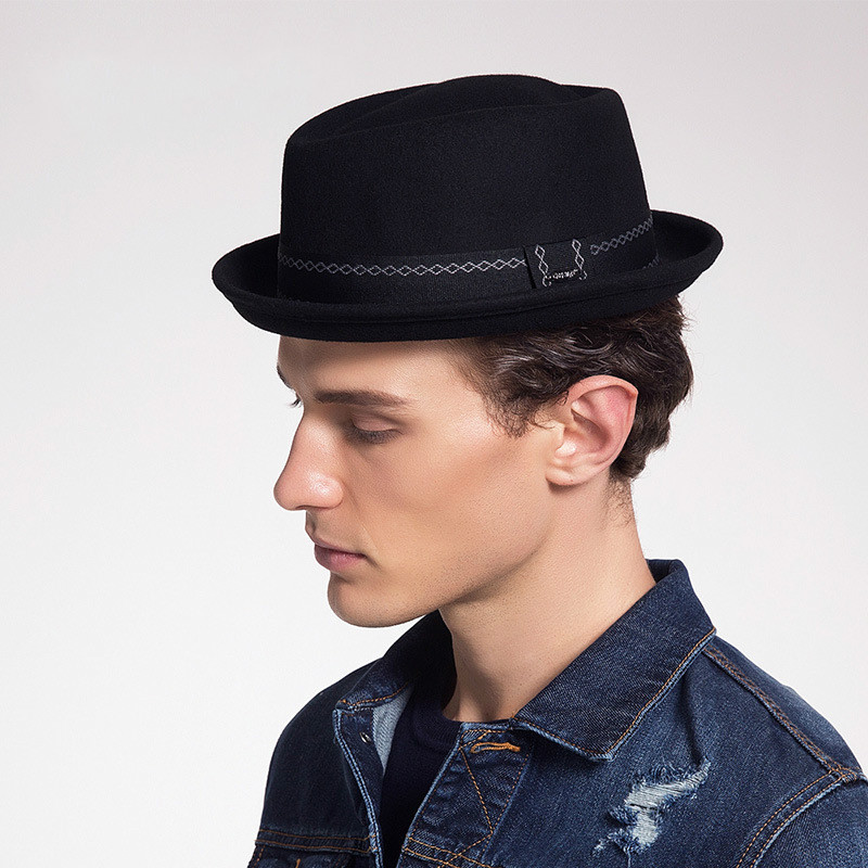 New Men Fedoras Hat Male Jazz Wool Felt Hats British Handsome Fashion Fedora Cap Adult Banquet Show Party Short Eave Caps H6789, Black
New Men Fedoras Hat Male Jazz Wool Felt Hats British Handsome Fashion Fedora Cap Adult Banquet Show Party Short Eave Caps H6789, Black