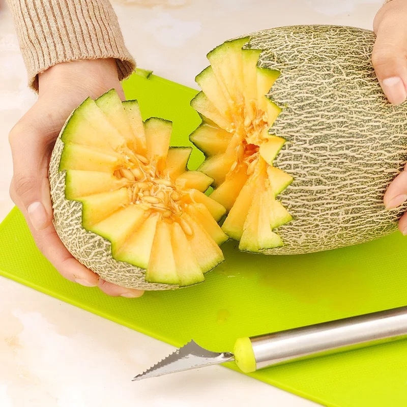 3pcs Creative Fruit Carving Knife Set Watermelon Baller Ice Cream Dig Ball Scoop Spoon Baller Diy Assorted Cold Dishes Tool