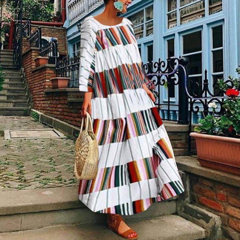2020 Plus Size ZANZEA Autumn Sundress Women Casual Long Sleeve Striped Printed Vestido Summer Party Maxi Long Dress Femme Robe, Green
2020 Plus Size ZANZEA Autumn Sundress Women Casual Long Sleeve Striped Printed Vestido Summer Party Maxi Long Dress Femme Robe, Green