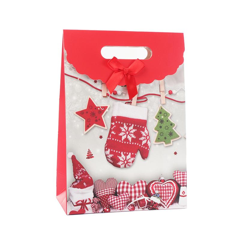 Christmas Decorations 10pcs Gifts Boxes Packing Candy Box Foldable Wrapping Paper Bags Event Xmas Party Supplies