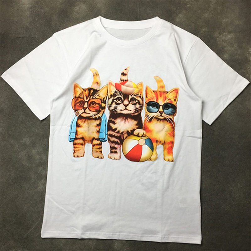 Street Fashion Famous Mens T Shirt 20ss High Quality Three Kittens print Pullover Polo Short Sleeve T shirts Men Women Couples Stylist Tee, White 
Street Fashion Famous Mens T Shirt 20ss High Quality Three Kittens print Pullover Polo Short Sleeve T shirts Men Women Couples Stylist Tee, White