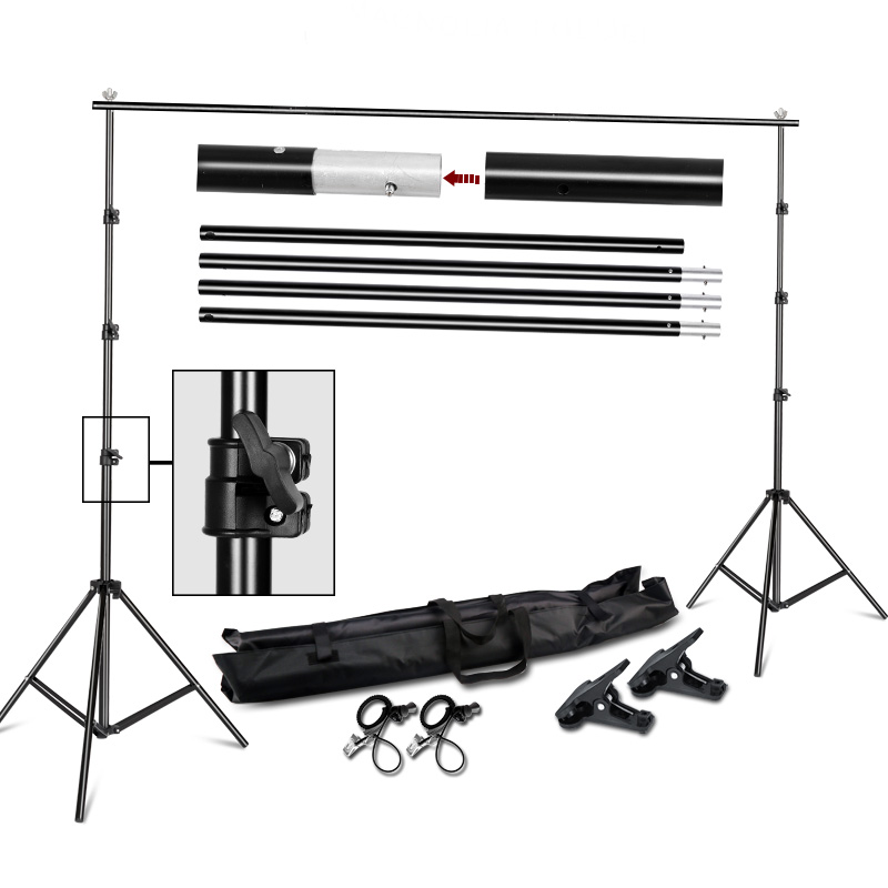 Photography Background Stand Support System Kit for Photo Studio Muslin Backdrops, Paper and Canvas with Carrying Bag
Photography Background Stand Support System Kit for Photo Studio Muslin Backdrops, Paper and Canvas with Carrying Bag