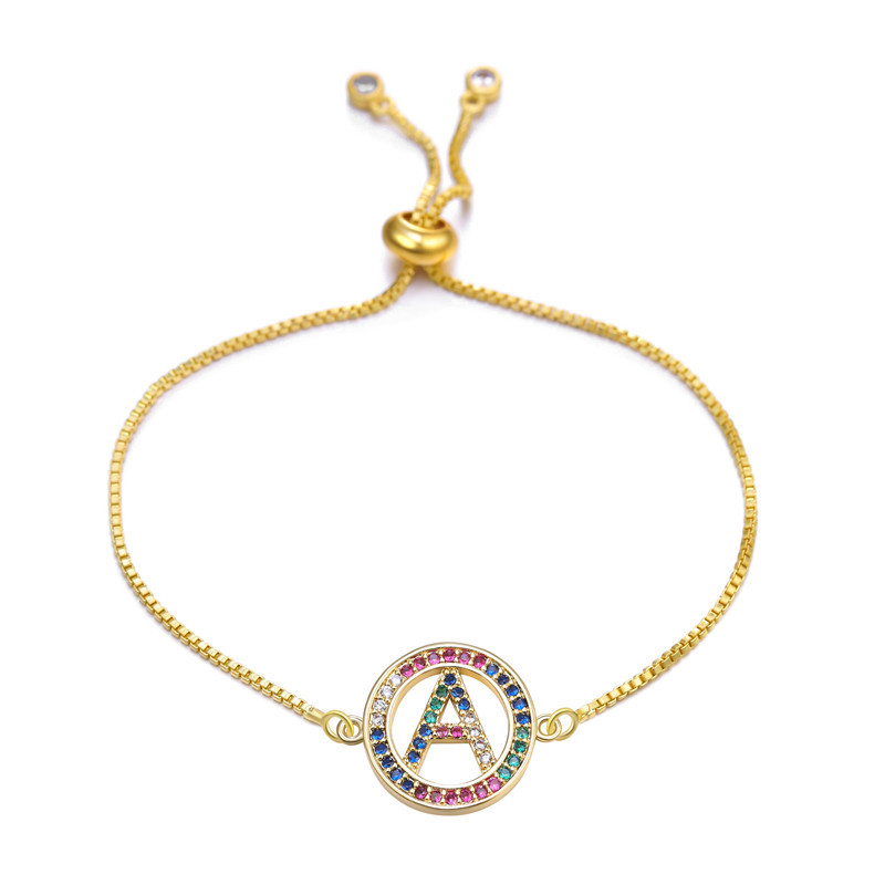 Trendy Rainbow Round Crystal Letter Charms Bracelet Micro Pave Zircon Adjustable Chain Bracelets For Women Girl Jewelry Gift
Trendy Rainbow Round Crystal Letter Charms Bracelet Micro Pave Zircon Adjustable Chain Bracelets For Women Girl Jewelry Gift