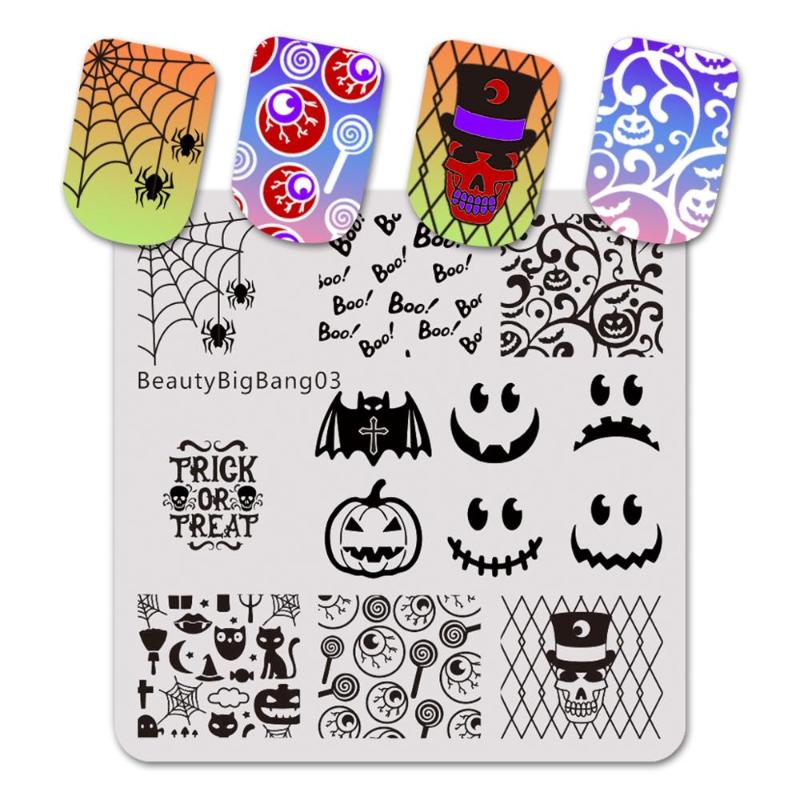 BeautyBigBang 6cm Nail Stamping Plates Halloween Ghost Face Bat Image Stainless Steel Template Mold Nail Art Stamping Plates
BeautyBigBang 6cm Nail Stamping Plates Halloween Ghost Face Bat Image Stainless Steel Template Mold Nail Art Stamping Plates