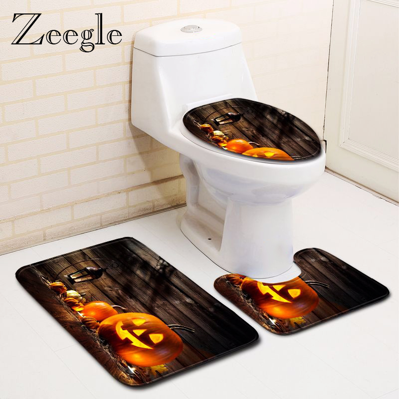 Halloween Bath Mat Bathroom Mat Set Anti-slip Bathroom Carpet Absorbent Toilet Cover Seat Shower Toilet Pedestal Rug 
Halloween Bath Mat Bathroom Mat Set Anti-slip Bathroom Carpet Absorbent Toilet Cover Seat Shower Toilet Pedestal Rug