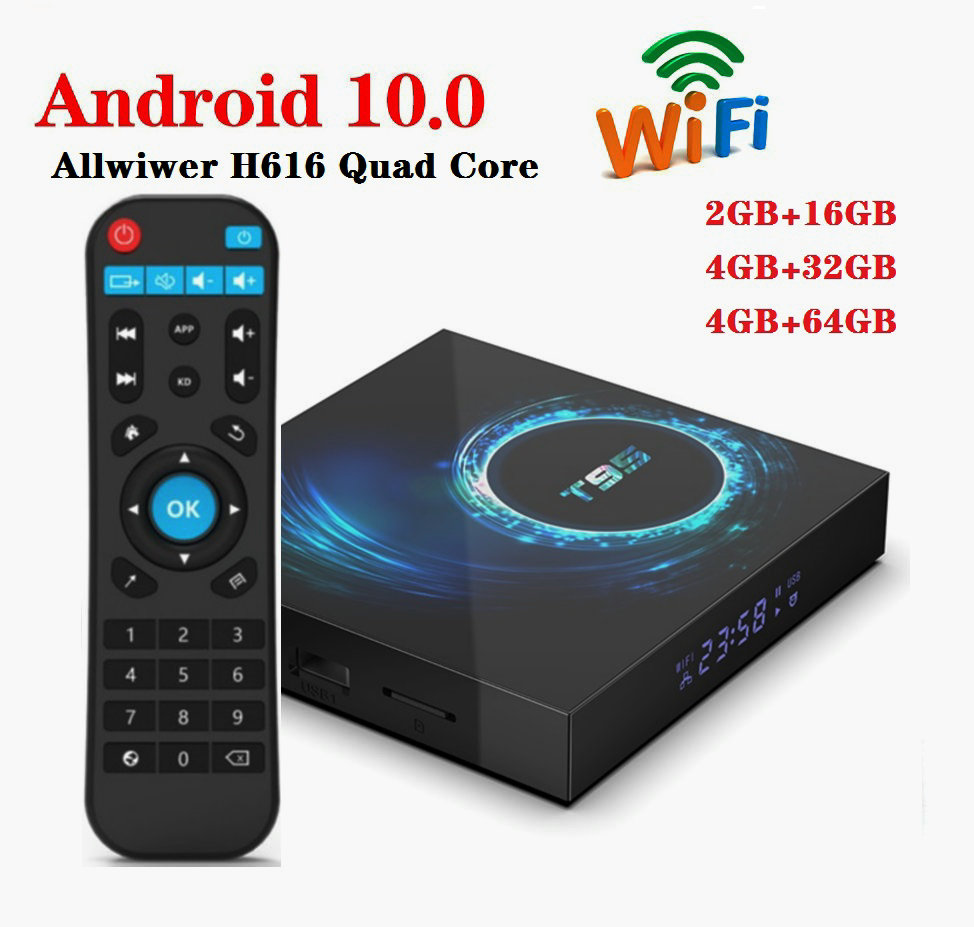 T95 Android 10.0 TV Box H616 Quad Core 4GB+32GB Support 2.4G Wifi 6K Caja de tv android PK TX3 H96 A95XF3
T95 Android 10.0 TV Box H616 Quad Core 4GB+32GB Support 2.4G Wifi 6K Caja de tv android PK TX3 H96 A95XF3