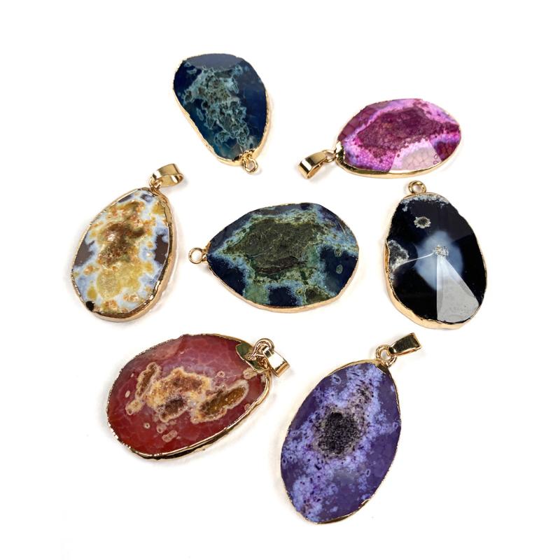 Irregular Shape Plated Purple Agates Pendant Reiki Healing Natural Stone Amulet DIY Jewelry Gift Size 20x40mm
Irregular Shape Plated Purple Agates Pendant Reiki Healing Natural Stone Amulet DIY Jewelry Gift Size 20x40mm