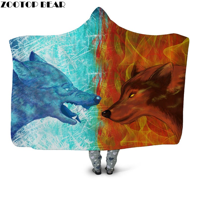 Ice Fire Wolf Plush Blanket Fashion Hooded Blanket Adult Wearable Bedspread Animal Casual Fleece Throw Drop Ship
Ice Fire Wolf Plush Blanket Fashion Hooded Blanket Adult Wearable Bedspread Animal Casual Fleece Throw Drop Ship