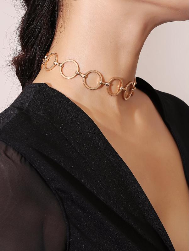 Punk Gold Short Chocker Necklace for Women Metal Hollow Round Adjustable Neckalce Party Jewelry Accessories
Punk Gold Short Chocker Necklace for Women Metal Hollow Round Adjustable Neckalce Party Jewelry Accessories