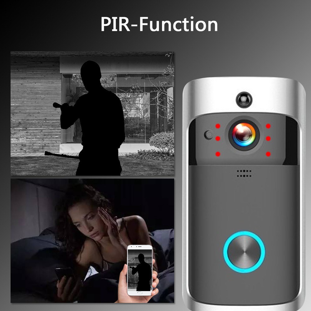 Smart WiFi Video Doorbell Camera Visual Intercom Night Vision IP Eye Door Bell Door Phone Wireless Home Security Camera 720P206H
Smart WiFi Video Doorbell Camera Visual Intercom Night Vision IP Eye Door Bell Door Phone Wireless Home Security Camera 720P206H