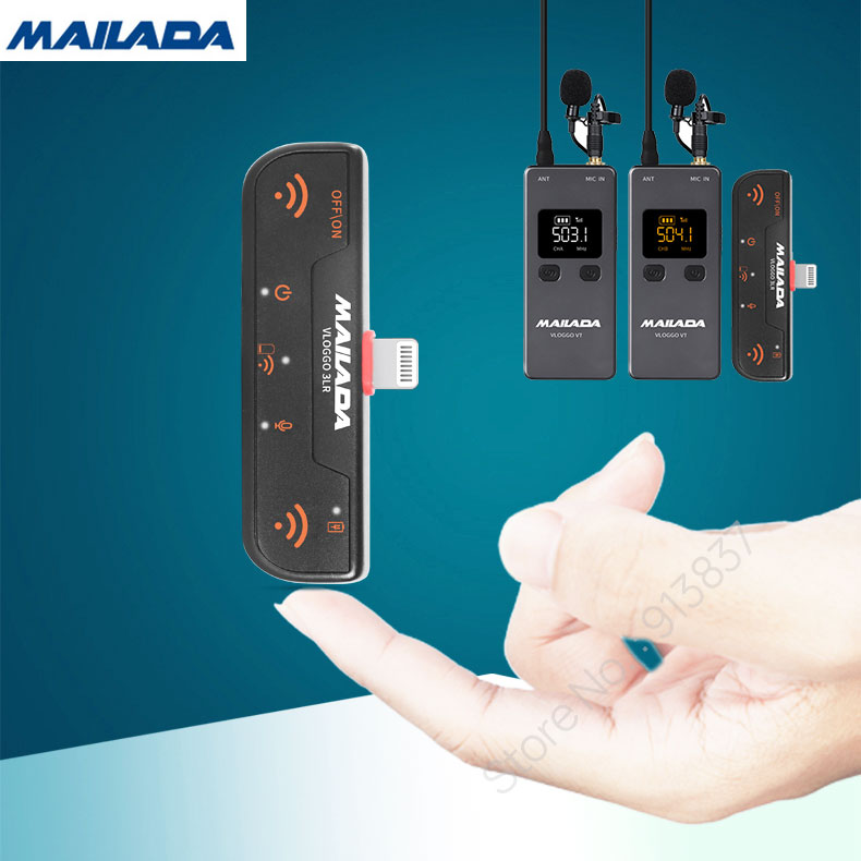 Mailada VLOGGO3L Wireless Microphone with Transmitter Receivers Lavalier Mic for 6 7 8 X XS Xr max 11
Mailada VLOGGO3L Wireless Microphone with Transmitter Receivers Lavalier Mic for 6 7 8 X XS Xr max 11