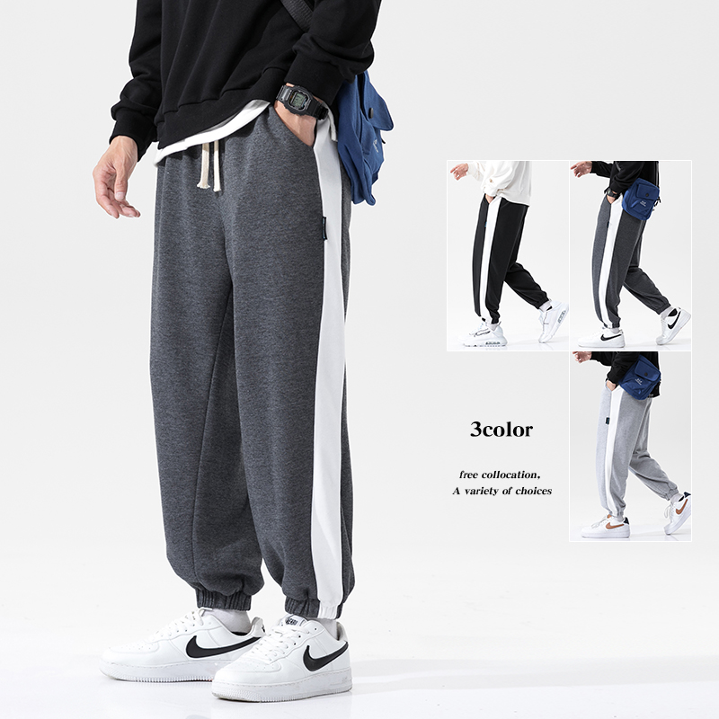 New Japan's big men's legged nine point casual stripe sports pants sports pants in autumn 2020, Black
New Japan's big men's legged nine point casual stripe sports pants sports pants in autumn 2020, Black